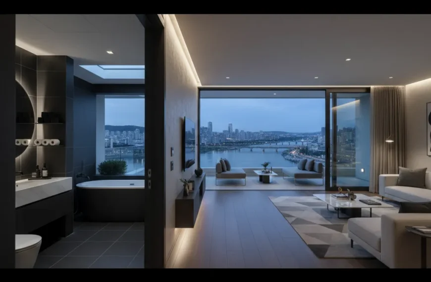 효민 신혼집 공개! 한강뷰 & 올블랙 변기 휴지 화제